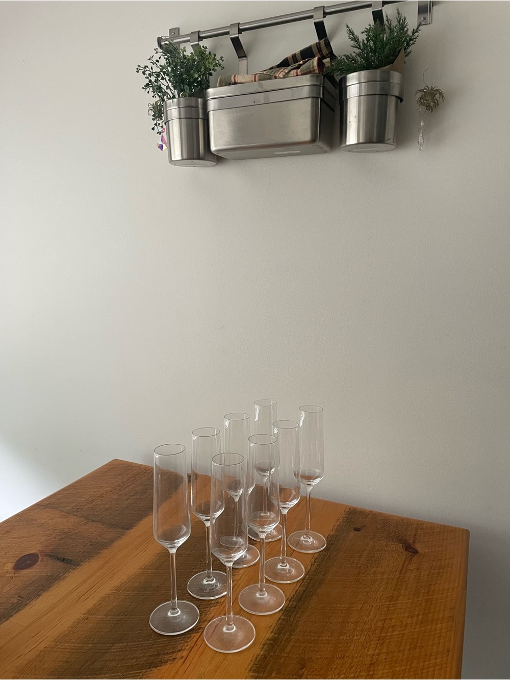 Set of 8 Clear glass Zwiesel Champagne Flutes - Elegant Glass Stemware